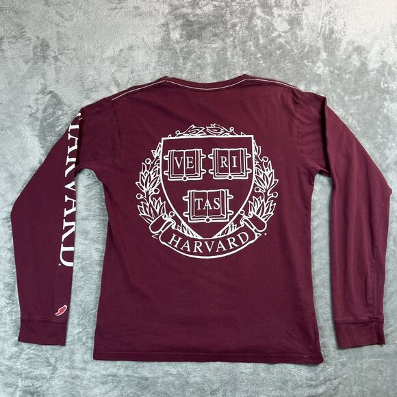 Original League Shirt Mens Small Red Harvard Crimson Vintage Wash Collegiate - Picture 2 of 7